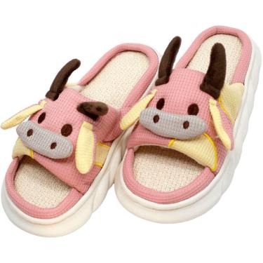 Imagem de Pantufas Sapatos Chinelo De Inverno Vaquinha Pelúcia Macio