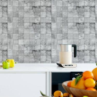 Imagem de Papel De Parede Lavável Sala Cozinha Ladrilhos Cimento 2.5m - DELIQUAD