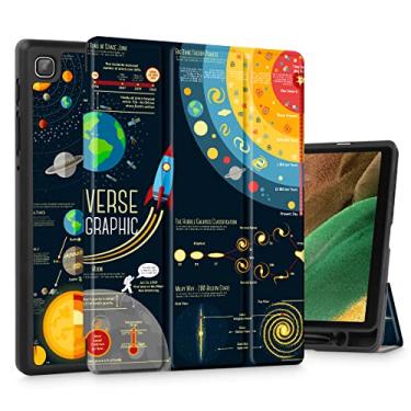 Imagem de Tuiklol Capa para Samsung Tab A7 Lite 8,7 polegadas modelo 2021 SM-T220 T225 T227 embutido porta-lápis TPU capa traseira rígida protetora para Tab A7 Lite 7,8 polegadas, capa inteligente planeta