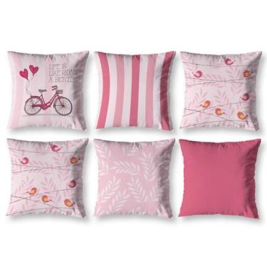 Imagem de Kit 6 almofadas Cheias 40cm x 40cm Decorativas Estampadas Digital Colo