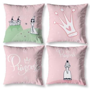 Imagem de Kit 4 Capas Almofada 40cm X 40cm Decorativa Infantil Kids Digital Sem 