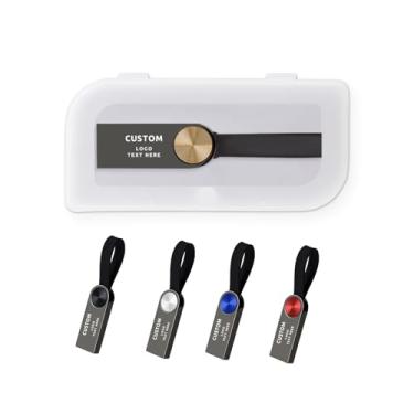 Imagem de Pen drive USB personalizado, pacote com 50 unidades de pen drive de metal personalizado USB 2.0, ideal para presentes corporativos, eventos de negócios e brindes promocionais (512 MB, com caixa de
