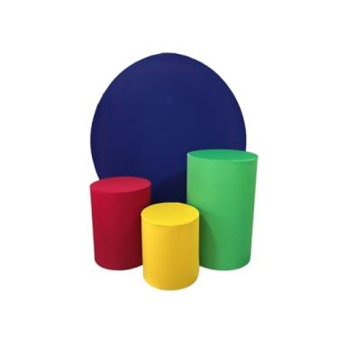 Imagem de kit Capa Trio de Cilindro + Painel 1,50m Decoração Festa - multicolorido Organização de Decoração para Festas(ESCOLHER AS CORES)