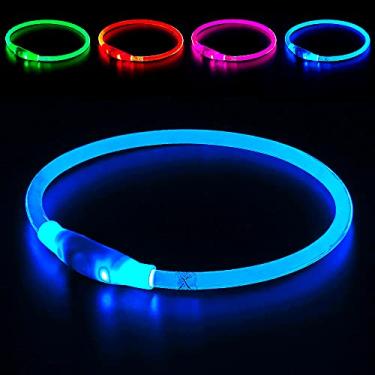 Imagem de (Royal Blue) - BSeen LED Dog Collar, USB Rechargeable, glowing pet dog collar for night safety, fashion light up collar for small medium large dogs