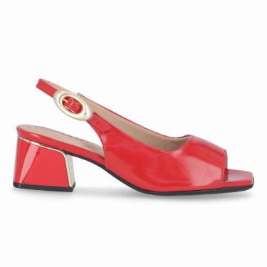 Imagem de Sling Back Renee Salto Médio Vermelho - PICCADILLY, 35