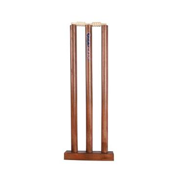Imagem de Naqqash sports Colocação multisuperfície de tocos de críquete de madeira com base de ma...