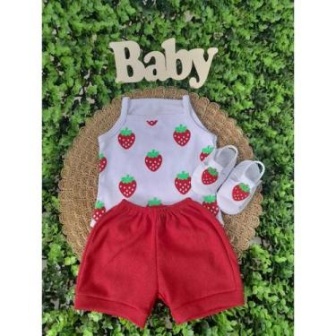 Imagem de Conjunto Sandália Com Body E Short Bebe Menina Mesversário Estampado V