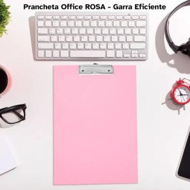 Imagem de Prancheta de madeira rosa, resistente, fecho de metal - STALO