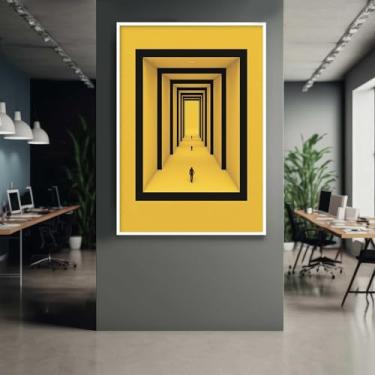 Imagem de Quadro com Moldura Arte Minimalista Consultório Decorativo Grande Sala Quarto Hall