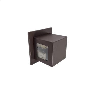 Imagem de Arandela cubo 2 focos 8x8x9 com base 12cm soquete G9 BL 08/2 marrom