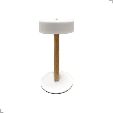 Imagem de Luminária Abajur De Mesa Madeira Led Multicor Touch Com Usb