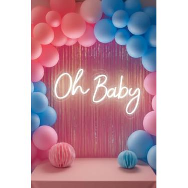 Imagem de Letreiro Neon LED “Oh Baby” Branco Frio 45x17cm