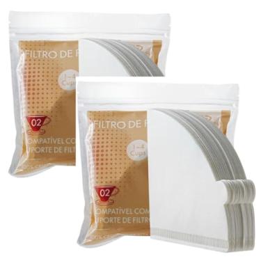 Imagem de Filtro de Papel Cônico V60 N°02 para Café – Compatível com Coador HARIO V60-02 – Papel Branco Importado (200)