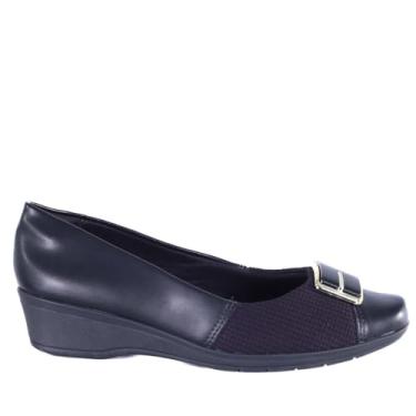 Imagem de Sapato Comfortflex Joanete Salto Anabela Preto