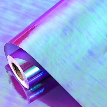 Imagem de Papel de embrulho LeZakaa roxo holográfico iridescente 8,8m²