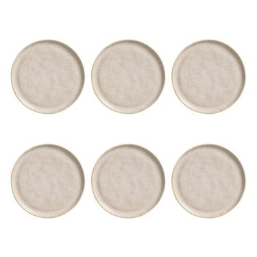 Imagem de Conjunto De Pratos De Sobremesa Porto Brasil Linhas Latte Bege