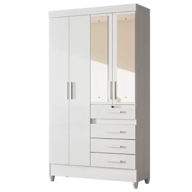 Imagem de Guarda Roupa Solteiro Madri 4P Espelho 110 cm Moval