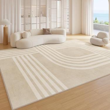 Imagem de Tapetes estilo creme para quarto, sala de estar, área grande, decoração, carpete de pelúcia, macio e fofinho, grosso, lavável, tapete de chão (200x300 cm/C)