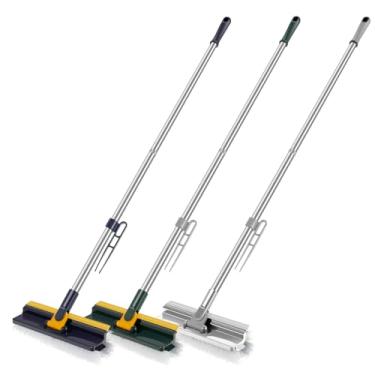Imagem de 3 escovas de piso com cabo longo, 3 em 1, raspagem e escova inovadora, de cerdas rígidas, multifuncional, esfregão de chão para banheiro, cozinha, parede, banheira, azulejo
