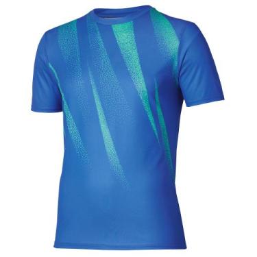 Imagem de Camiseta de Corrida Mizuno Core Graphic Masculina, Azul, G