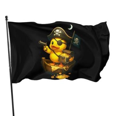 Imagem de Bandeira de pato de borracha pirata, 9,5 x 1,5 m, à prova de desbotamento, ao ar livre, interior com ilhós de metal, bandeira de pato de borracha pirata, casa, jardim, quintal, placa decorativa