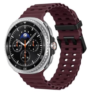 Imagem de Pulseiras esportivas marítimas compatíveis com Samsung Galaxy Watch 8 de 44 mm e 40 mm/8 Classic 46 mm, masculina e feminina, de silicone macio, respirável, impermeável, sem lacunas para Samsung