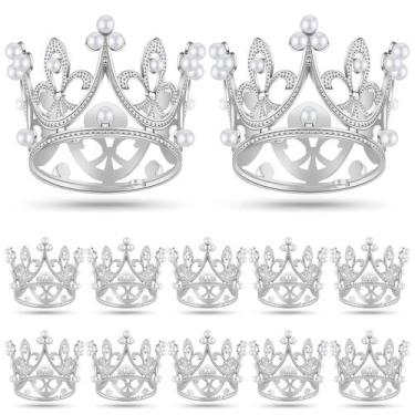 Imagem de Mini coroas funrosas Cake Topper, 12 unidades para decoração de bolos 