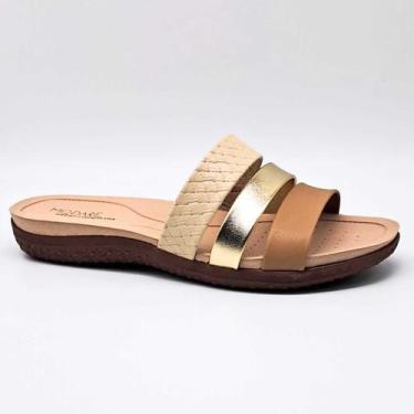 Imagem de Tamanco Feminino Modare 7125.200, Creme, Dourado, 37