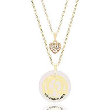 Imagem de Colar Duplo Profissão Fonoaudiologia Folheado