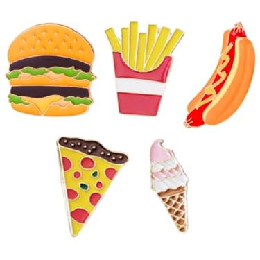 Imagem de Conjunto de 10 peças de alfinetes de lapela de fast food hambúrguer, sorvete, batatas fritas, pizza, broche, emblemas de junk food para bolsas, chapéus, presentes divertidos, mulheres, homens