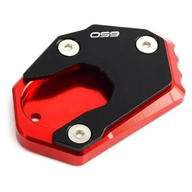 Imagem de BYYINGSUS Suporte lateral para pé de suporte, placa de suporte para ampliação, acessórios de motocicleta compatíveis com Z 650 Z650 2017-2022 (vermelho)