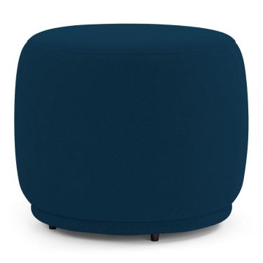 Imagem de Puff Decorativo Orgânico Living Molly Redondo Bouclê Azul Marinho - Abmaza