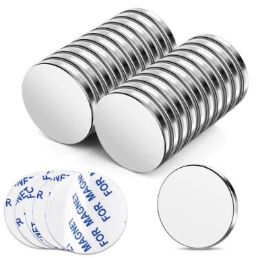 Imagem de Ímãs de neodímio TRYMAG 30x3mm 20 peças com suporte adesivo