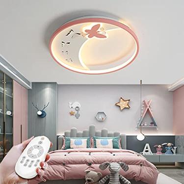 Imagem de Luminária de teto LED regulável, luminária de teto para quarto, sala de estar, meninos e meninas, lustre moderno de acrílico com controle remoto, restaurante, escritório, corredor, varanda,