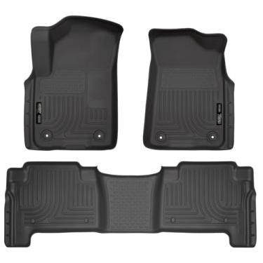 Imagem de Husky Liners 95671 serve para 2019-20 Infiniti QX80, 2019-20 Nissan Armada Weatherbeater tapetes dianteiros e 2º assento