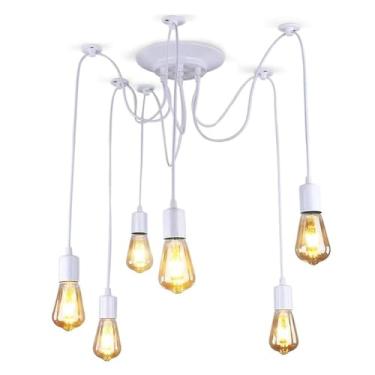 Imagem de FZGGWYHL Lustre de aranha clássico com 12 luzes, preto, projete seu próprio lustre de teto, fornecido com cabo de 199 cm