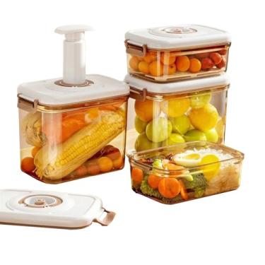 Imagem de Recipientes Herméticos A Vácuo Para Comida,Caixa Hermética para Preparação de Alimentos - Recipiente Estanque Resistente a Temperaturas Elevadas para Despensa, Cozinha, Restaurante, Frigorífico e