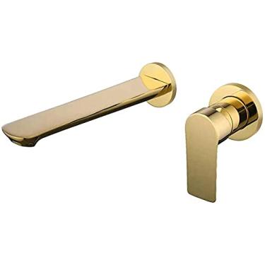 Imagem de WYUYIWH Torneira de lavatório Torneira de pia de banheiro Toda torneira de lavatório oculta de cobre na parede quente e fria Torneira de pia de tomada de parede embutida oculta (Cor: So78) (So80)