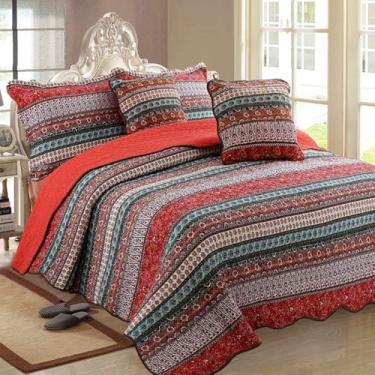 Imagem de Colchas Duplo Tamanho Colcha Acolchoada King Algodão Colchas De Retalhos De Cama Manta Conjunto Edredom E Travesseiro, Kk, king 230X250cm