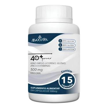 Imagem de Suplemento Alimentar Maxviril Power 40+ 15 Cápsulas 500mg  Sem Sabor