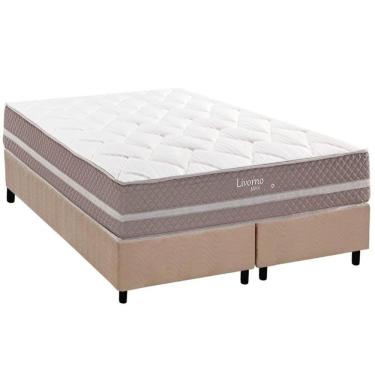 Imagem de Conjunto Box King: Colchão Molas Herval Maxspring Livorno + Base Crc Suede Clean (193x203)