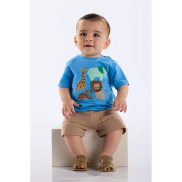Imagem de Conjunto Camiseta e Bermuda Bebê Up Baby, Azul, 2