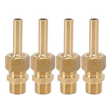 Imagem de 4 peças de bocal de fonte de água cobre puro grande hexagonal jato direto paisagem aquática bocal único rosca macho manutenção parque jardim (G3/8)