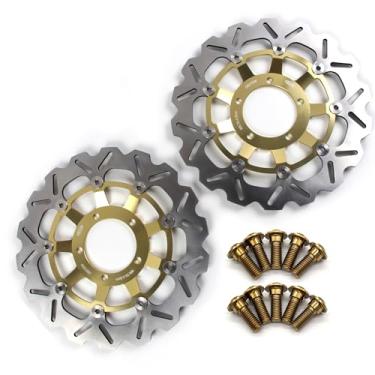 Imagem de Arashi Discos de freio dianteiros rotores com parafusos de montagem para Triumph Daytona 675 2006-2016 675R 2010-2012, Street Triple 675 2007-2012 675R 2009-2012, acessórios de substituição de