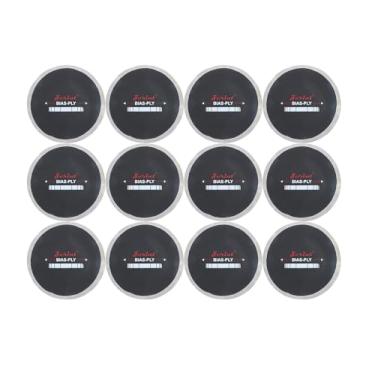 Imagem de ZERINT TP-B02 Patch de reparo de pneu reforçado para serviço pesado de viés remendo de pneu redondo para carro caminhão ônibus trator veículos agrícolas reparo de perfuração (3 1/8 polegadas 1 dobra 12 peças)