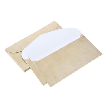 Imagem de 25 pacotes de envelopes de papelaria vintage papel envelhecido cáqui brilhante papel de papelaria moda antiga para escrita de cartas, convites, casamento - 22 x 10 cm