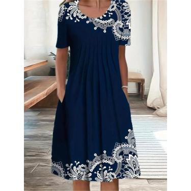 Imagem de Plus size moda elegante vestido feminino solto vestido casual feminino