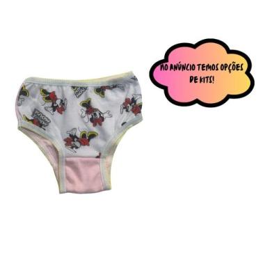 Imagem de Kit 20 Calcinha Infantil de Algodão com Forro ESTAMPAS ALEATÓRIAS - se