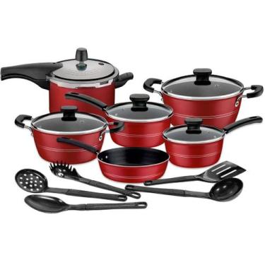 Imagem de Jogo de Panelas Tramontina Antiaderente 11 Peças Sicília Vancouver e U