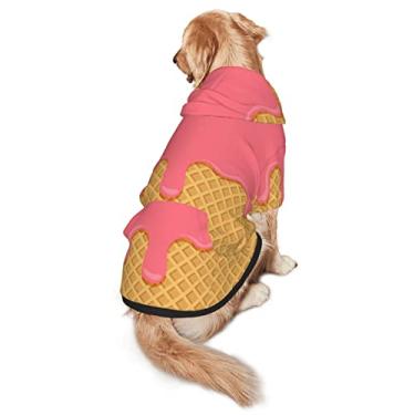 Imagem de Moletom com capuz para cachorro sorvete, roupas de fantasia de inverno para cães grandes, grande